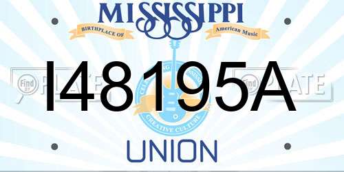 I48195A Mississippi License Plate