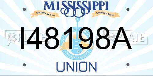 I48198A Mississippi License Plate