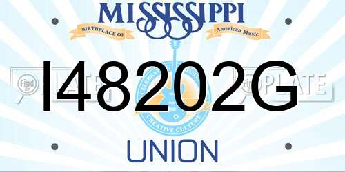 I48202G Mississippi License Plate