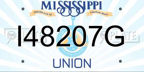 I48207G Mississippi License Plate