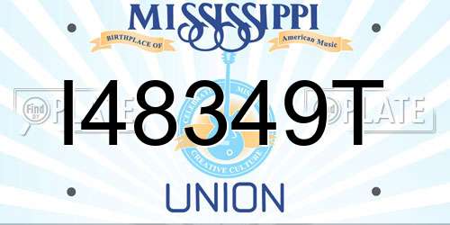I48349T Mississippi License Plate