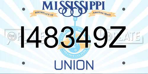 I48349Z Mississippi License Plate