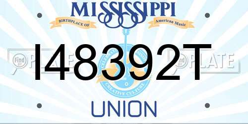 I48392T Mississippi License Plate