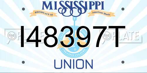 I48397T Mississippi License Plate