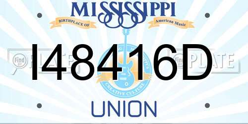 I48416D Mississippi License Plate