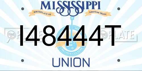 I48444T Mississippi License Plate