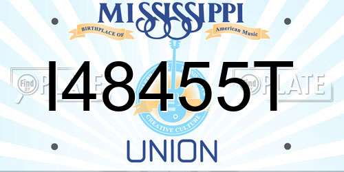 I48455T Mississippi License Plate