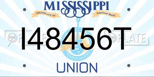 I48456T Mississippi License Plate