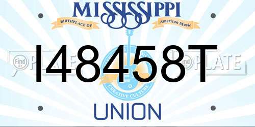 I48458T Mississippi License Plate