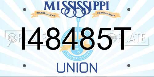 I48485T Mississippi License Plate