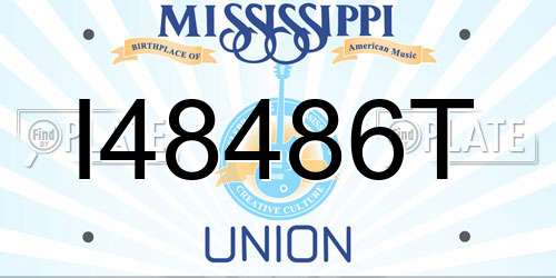 I48486T Mississippi License Plate