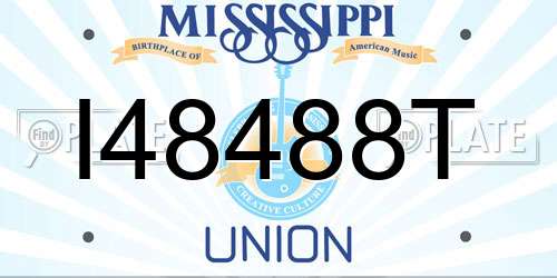 I48488T Mississippi License Plate
