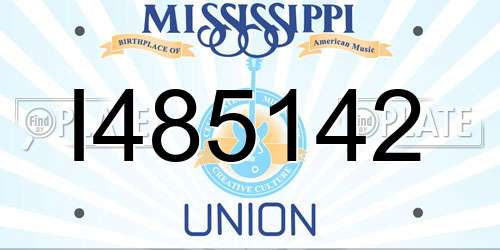 I485142 Mississippi License Plate