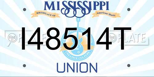 I48514T Mississippi License Plate