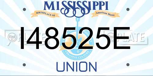 I48525E Mississippi License Plate