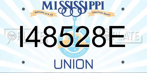 I48528E Mississippi License Plate
