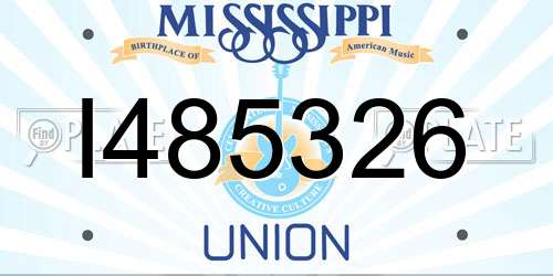 I485326 Mississippi License Plate