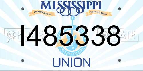 I485338 Mississippi License Plate