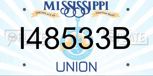 I48533B Mississippi License Plate