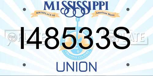 I48533S Mississippi License Plate