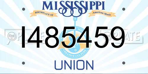I485459 Mississippi License Plate