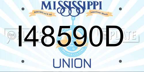 I48590D Mississippi License Plate