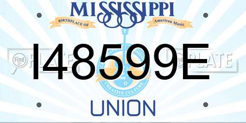 I48599E Mississippi License Plate