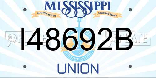 I48692B Mississippi License Plate