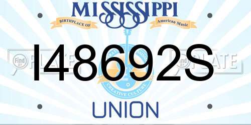 I48692S Mississippi License Plate
