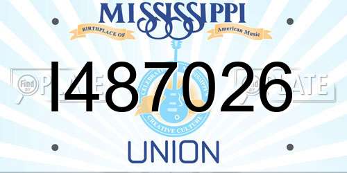 I487026 Mississippi License Plate