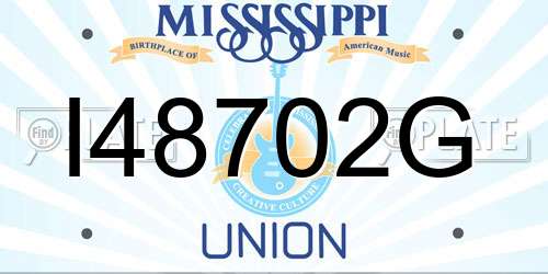 I48702G Mississippi License Plate