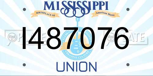 I487076 Mississippi License Plate