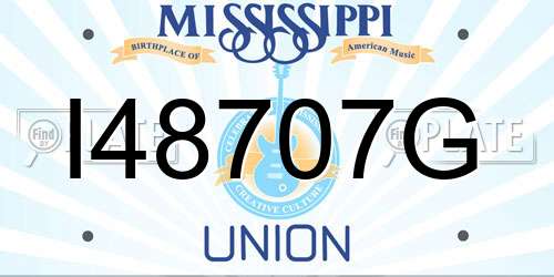 I48707G Mississippi License Plate