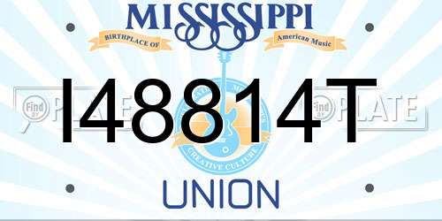 I48814T Mississippi License Plate
