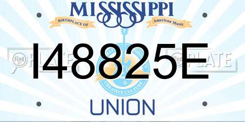 I48825E Mississippi License Plate