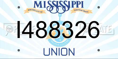 I488326 Mississippi License Plate