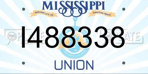 I488338 Mississippi License Plate