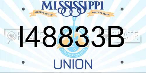 I48833B Mississippi License Plate