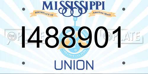 I488901 Mississippi License Plate