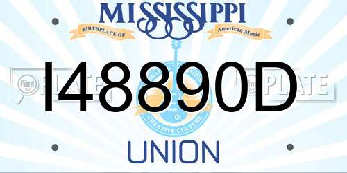 I48890D Mississippi License Plate