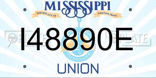 I48890E Mississippi License Plate