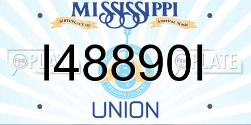 I48890I Mississippi License Plate