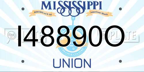 I48890O Mississippi License Plate