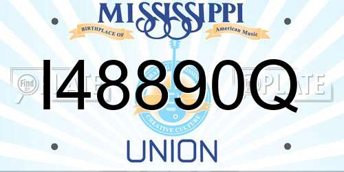 I48890Q Mississippi License Plate