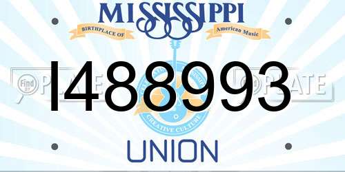 I488993 Mississippi License Plate