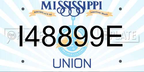 I48899E Mississippi License Plate