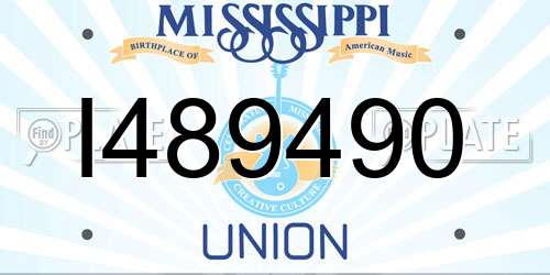 I489490 Mississippi License Plate