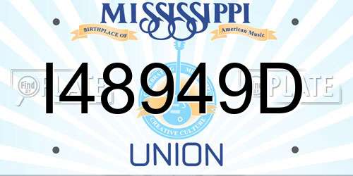I48949D Mississippi License Plate