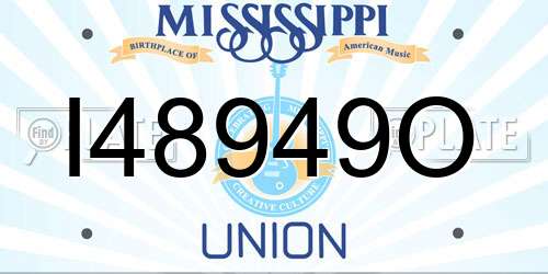 I48949O Mississippi License Plate