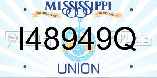 I48949Q Mississippi License Plate